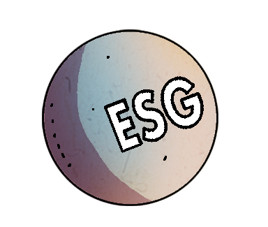 A ball labeled ESG for Environmental, Social, and Governance.