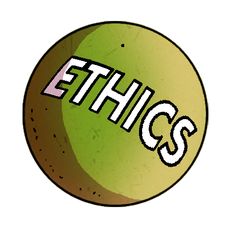 A ball labeled Ethics