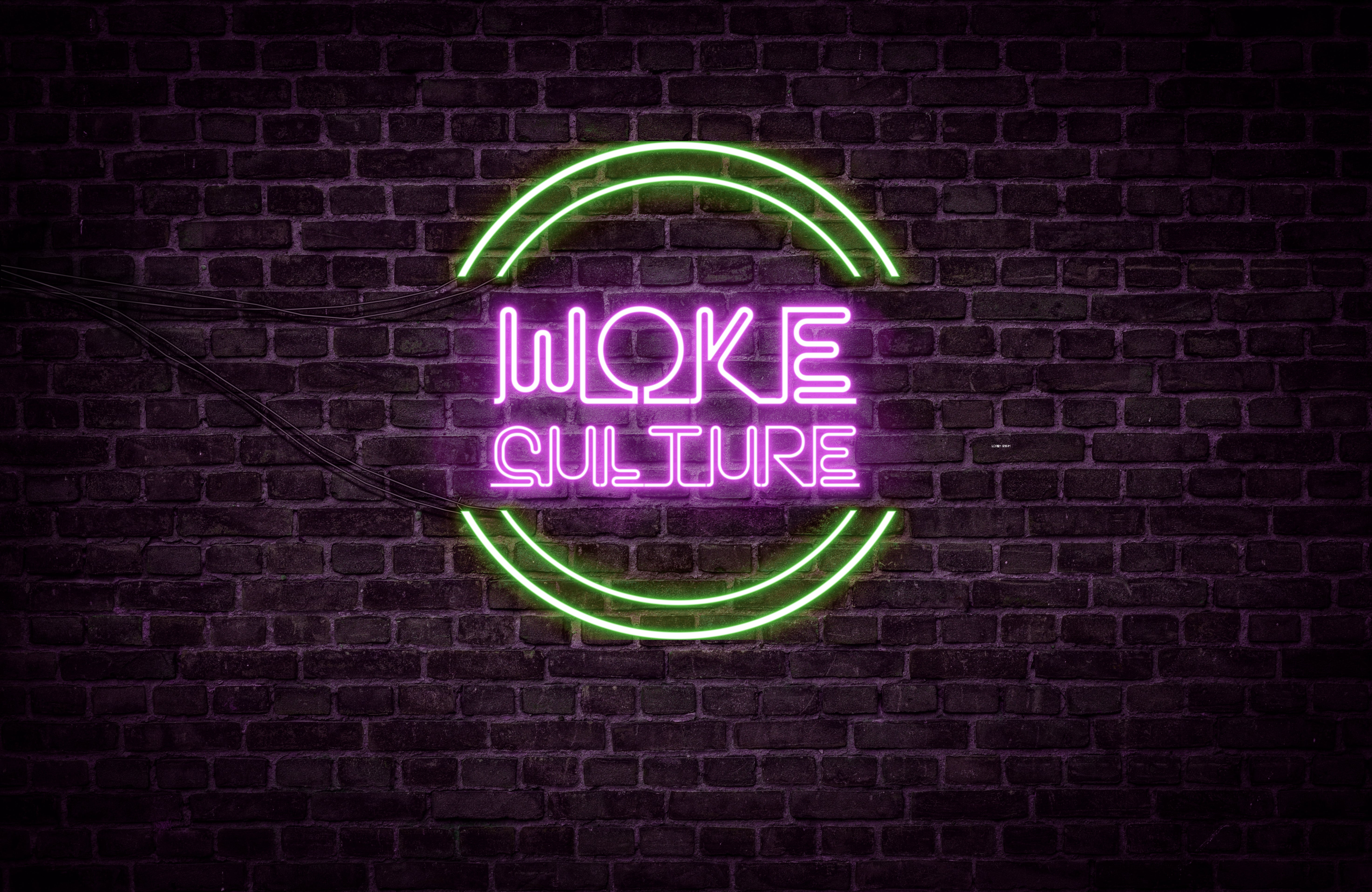 Neon sign that says woke culture