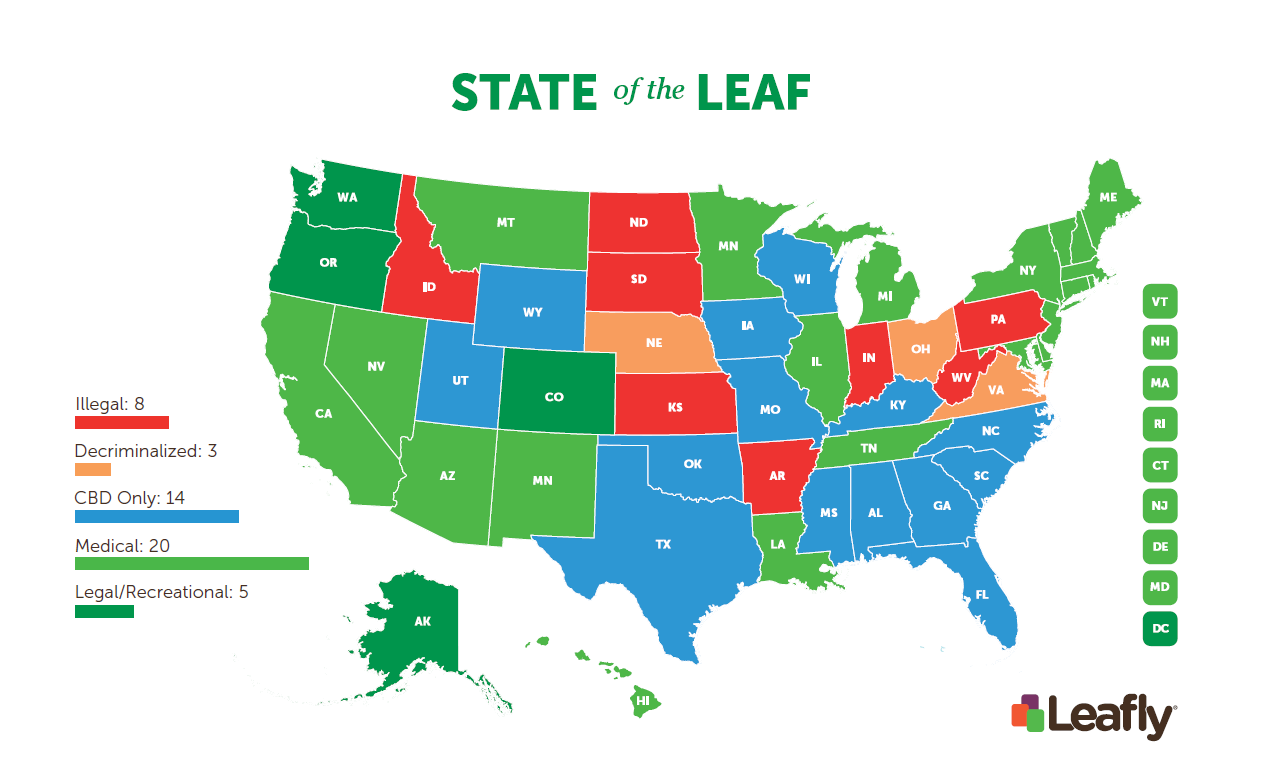 State of the Leaf USA map