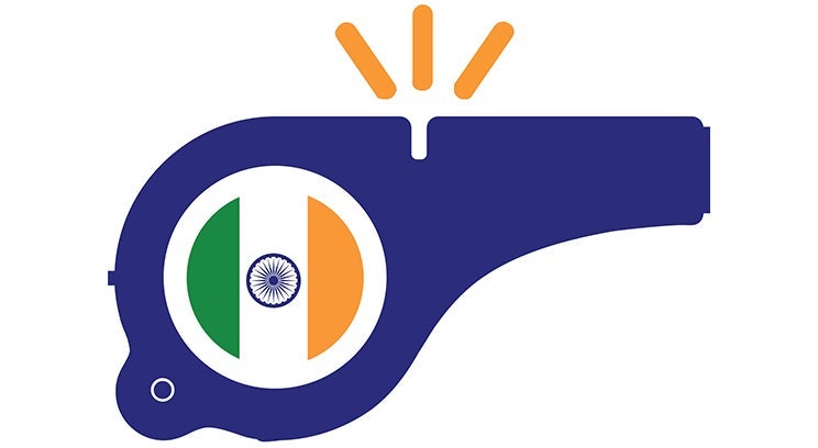 a whistle with the flag of India