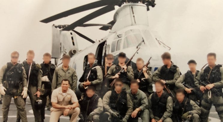 Timothy Phillips with fellow Navy SEALs.
