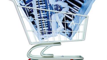 shopping cart holidng images of USA federal buildings