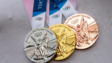 silver, gold, bronze Olympic medals