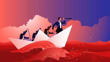 businesspeople in a boat