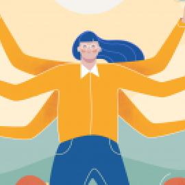 woman juggling priorities