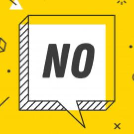 Speech bubble "No"