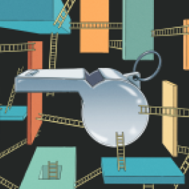 Whistle surrounded by ladders