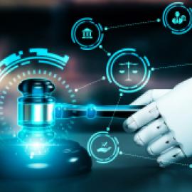 Robotic hand with a legal gavel