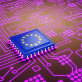 EU flag in microchip