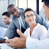 Several business people talking