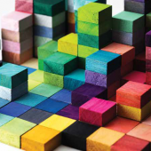 stacks of colorful blocks