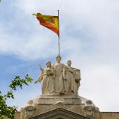 Judicial statues on top of Spanish Supreme Court