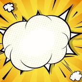 cartoon-type illustration, cloud covering sun with clouds around but bright rays of sun dominating