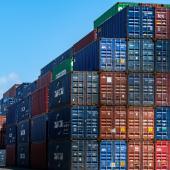 Shipping containers at port