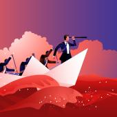 businesspeople in a boat