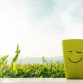 a mug with a smiling face